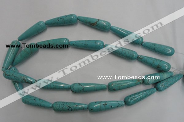 CWB679 15.5 inches 10*38mm teardrop howlite turquoise beads wholesale