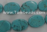 CWB734 15.5 inches 13*18mm oval howlite turquoise beads wholesale