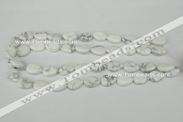 CWB80 15.5 inches 13*18mm flat teardrop natural white howlite beads