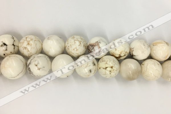 CWB808 15.5 inches 20mm round white howlite turquoise beads