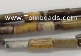 CWJ10 15.5 inches 8*16mm flat column wood jasper gemstone beads