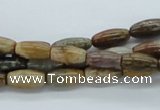 CWJ15 15.5 inches 5*12mm rice wood jasper gemstone beads wholesale
