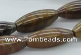 CWJ17 15.5 inches 10*30mm rice wood jasper gemstone beads wholesale