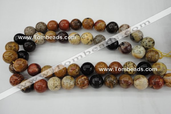 CWJ284 15.5 inches 16mm round wood jasper gemstone beads wholesale