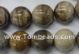CWJ30 15.5 inches 16mm round wood jasper gemstone beads