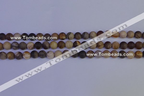 CWJ412 15.5 inches 8mm round matte wood jasper beads wholesale