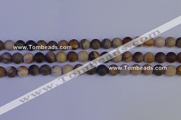 CWJ413 15.5 inches 10mm round matte wood jasper beads wholesale