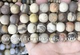 CWJ444 15.5 inches 12mm round matte wood jasper beads wholesale