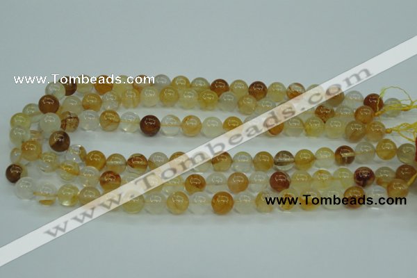 CYC103 15.5 inches 10mm round yellow crystal quartz beads
