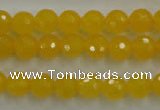 CYJ202 15.5 inches 8mm faceted round yellow jade beads wholesale