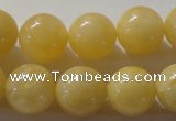 CYJ255 15.5 inches 14mm round yellow jade beads wholesale