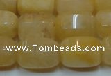 CYJ270 15.5 inches 10*14mm faceted tube yellow jade gemstone beads