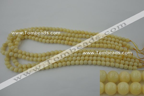 CYJ301 15.5 inches 6mm round yellow jade beads wholesale