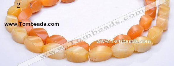CYJ40 10*14mm twisted rice yellow jade gemstone beads Wholesale