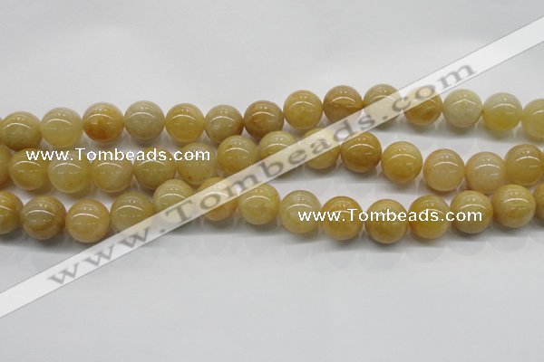 CYJ403 15.5 inches 10mm round yellow jade gemstone beads