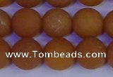 CYJ614 15.5 inches 12mm round matte yellow jade beads wholesale