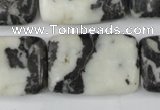 CZJ228 15.5 inches 20*30mm rectangle black & white zebra jasper beads