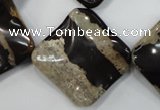 CZJ304 15.5 inches 28*28mm wavy diamond zebra jasper beads wholesale
