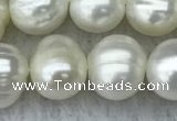 FWP84 15 inches 8mm - 9mm potato white freshwater pearl strands