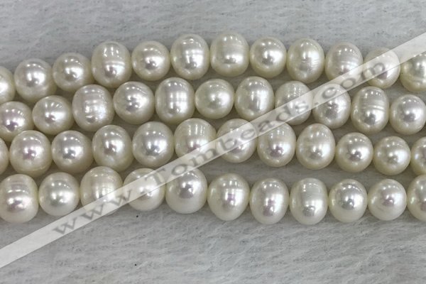 FWP90 15 inches 8mm - 9mm potato white freshwater pearl strands