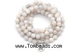 GMN7063 8mm white crazy lace agate 108 mala beads wrap bracelet necklaces