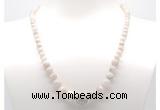 GMN7321 white crazy lace agate graduated beaded necklace & bracelet set