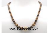 GMN7331 yellow tiger eye graduated beaded necklace & bracelet set