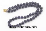GMN7633 18 - 36 inches 8mm, 10mm matte amethyst beaded necklaces