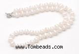 GMN7728 18 - 36 inches 8mm, 10mm round white Tibetan agate beaded necklaces