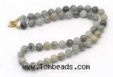GMN7802 18 - 36 inches 8mm, 10mm round seaweed quartz beaded necklaces