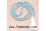 GMN8704 Hand-Knotted 8mm, 10mm Matte Amazonite 108 Beads Mala Necklace