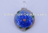 LP35 14*30*45mm heart inner flower lampwork glass pendants