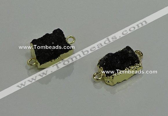 NGC1228 10*14mm - 12*16mm rectangle druzy agate gemstone connectors
