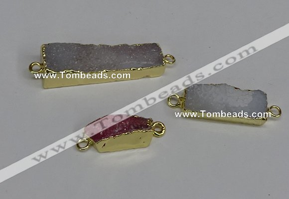 NGC1368 8*18mm - 10*30mm rectangle druzy agate connectors