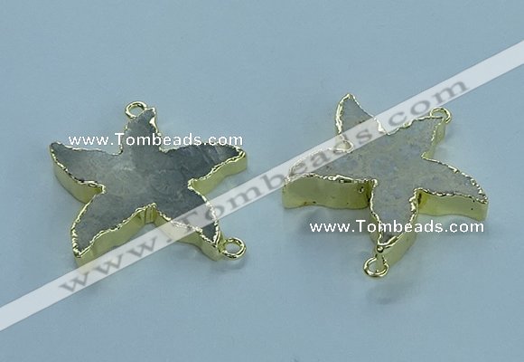 NGC1444 28mm - 30mm starfish fossil coral connectors wholesale