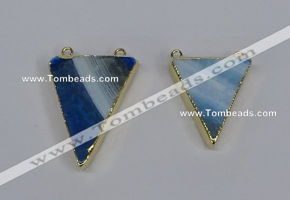 NGC1484 25*30mm - 28*35mm triangle agate gemstone connectors
