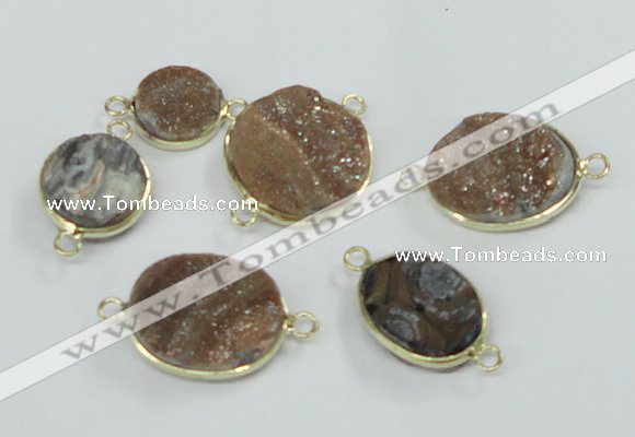 NGC158 15mm - 25mm freeform plated druzy agate connectors