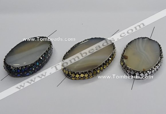 NGC1773 35*55mm - 40*60mm oval agate connectors wholesale
