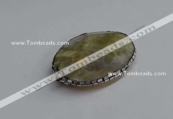 NGC1885 30*40mm - 30*45mm oval agate gemstone connectors