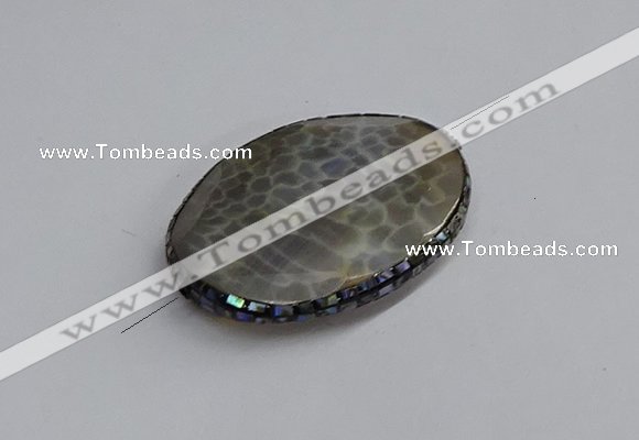 NGC1887 30*40mm - 30*45mm oval agate gemstone connectors