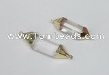 NGC335 10*25mm - 12*40mm faceted nuggets white crystal connectors