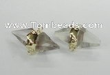 NGC345 18*30mm - 15*45mm faceted bicone white crystal connectors