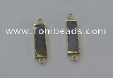 NGC5055 8*28mm - 10*30mm rectangle agate gemstone connectors