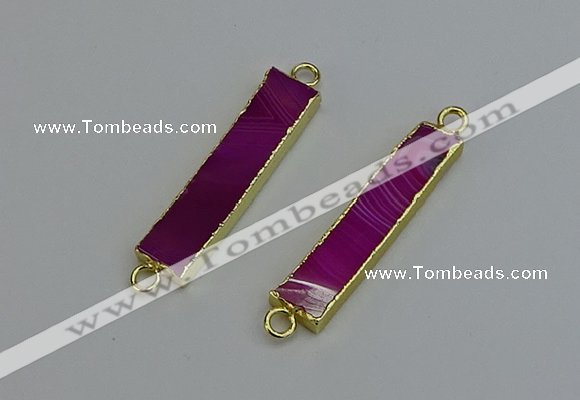 NGC5068 8*35mm - 10*40mm rectangle agate gemstone connectors