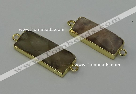 NGC5087 12*30mm - 15*30mm faceted rectangle moonstone connectors
