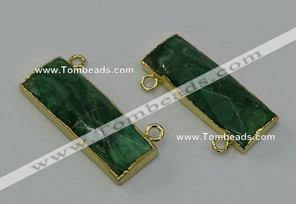 NGC5105 12*30mm - 15*30mm rectangle African green stone connectors