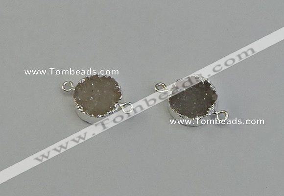 NGC5289 15mm - 16mm coin druzy agate gemstone connectors