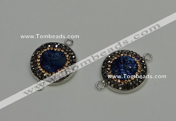 NGC5327 20mm - 22mm coin plated druzy agate connectors