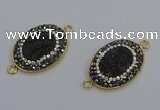 NGC5481 18*25mm oval plated druzy agate gemstone connectors