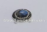 NGC5657 18*25mm faceted oval labradorite gemstone connectors